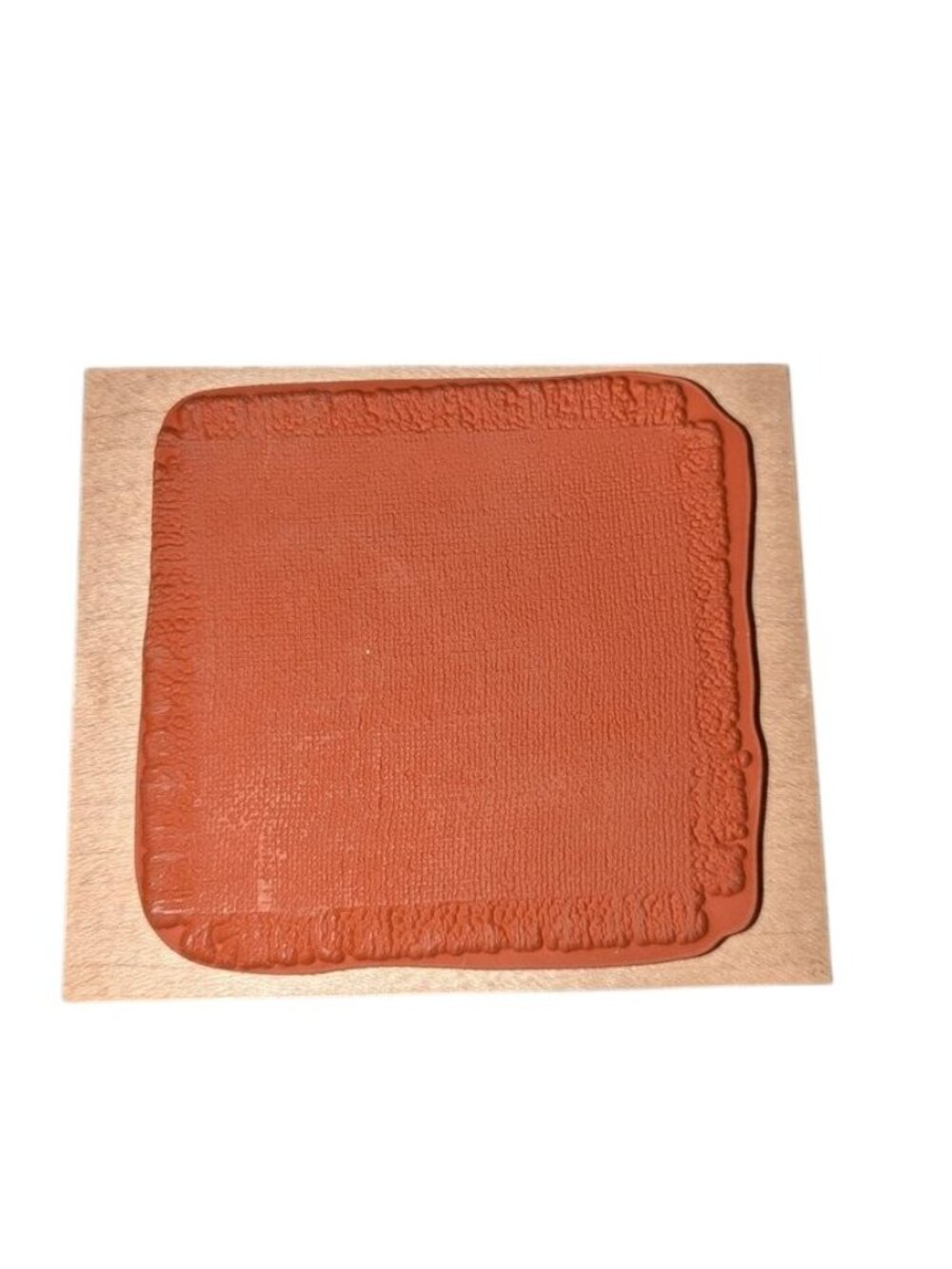 NEW Inkadinkado Vintage Wood Mounted Rubber Fabric Burlap Patch Wooden Stamp Art - Picture 5 of 5